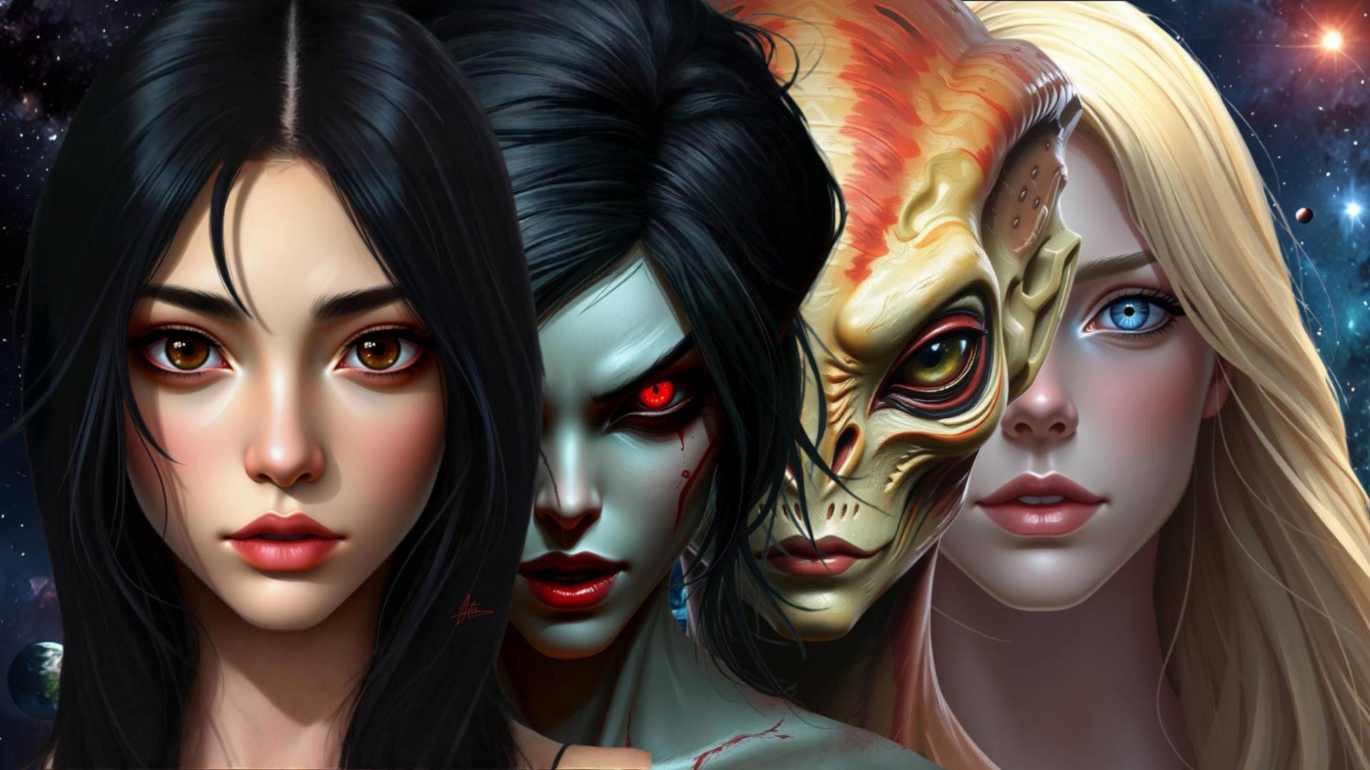 Female Human and Alien Species