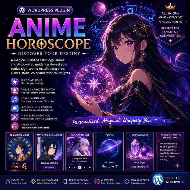 Anime Horoscope (WP Plugin)