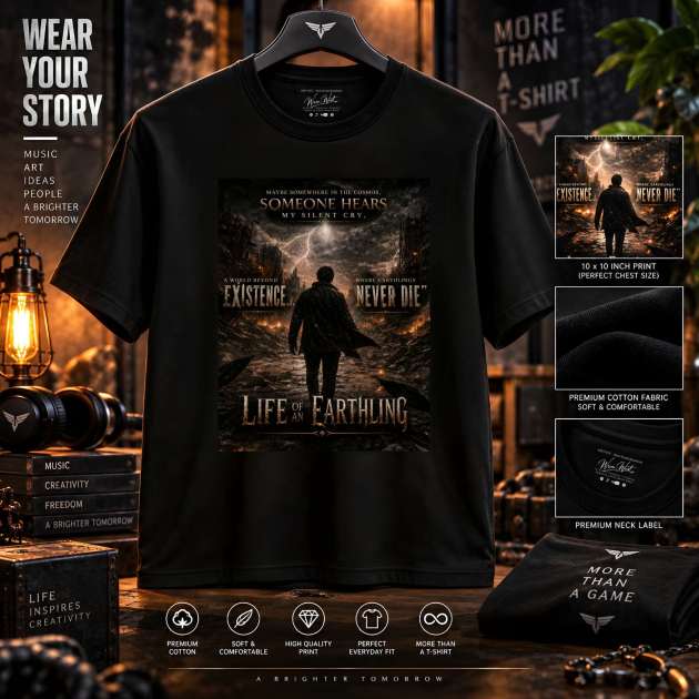 Life of an Earthling Song Black T-shirt